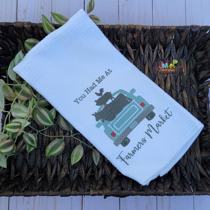 16"x24" You Had Me at Farmer's Market Waffle Towel, Kitchen Towel, Wedding Gift, Home Decor, gift, Holiday Decor, Farmhouse Decor1 for wholesale by JMCreationsNC