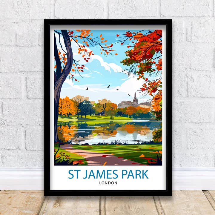 Cartaz de Viagem de St James's Park Londres por atacado de InkNPrintz