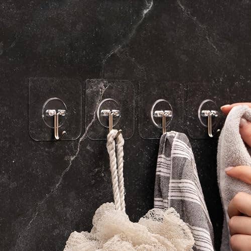 GLUIT - Wholesale Wall Hook - GLUIT Adhesive Hooks Heavy Duty 22 lbs Robe Towel Hooks Waterproof Adhesive Wall Hooks for Home Bathroom Kitchen Office and Outdoor9