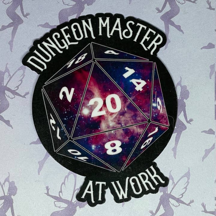 Dungeon Master at Work, Dnd Player Gift, 3 in Sticker, Weatherproof Vinyl for wholesale by My Graphic Fairy Designs