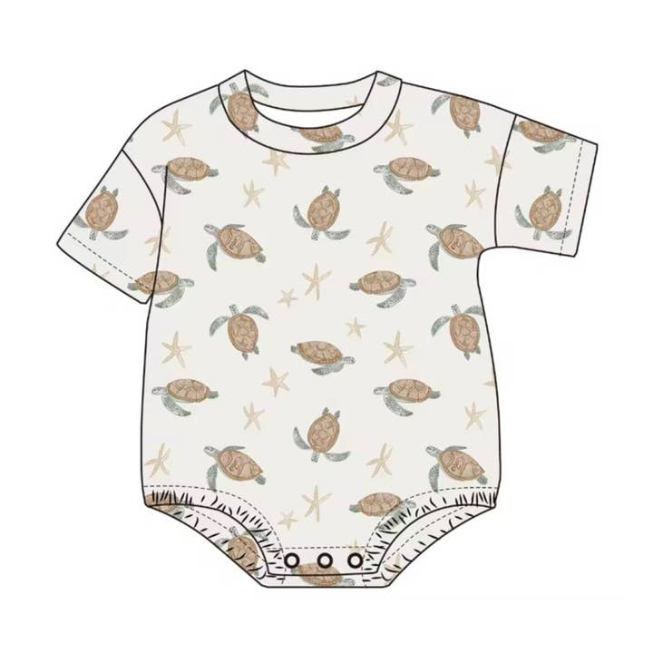 Bamboo Bubble Romper - Sea Turtle for wholesale by Emi Lei