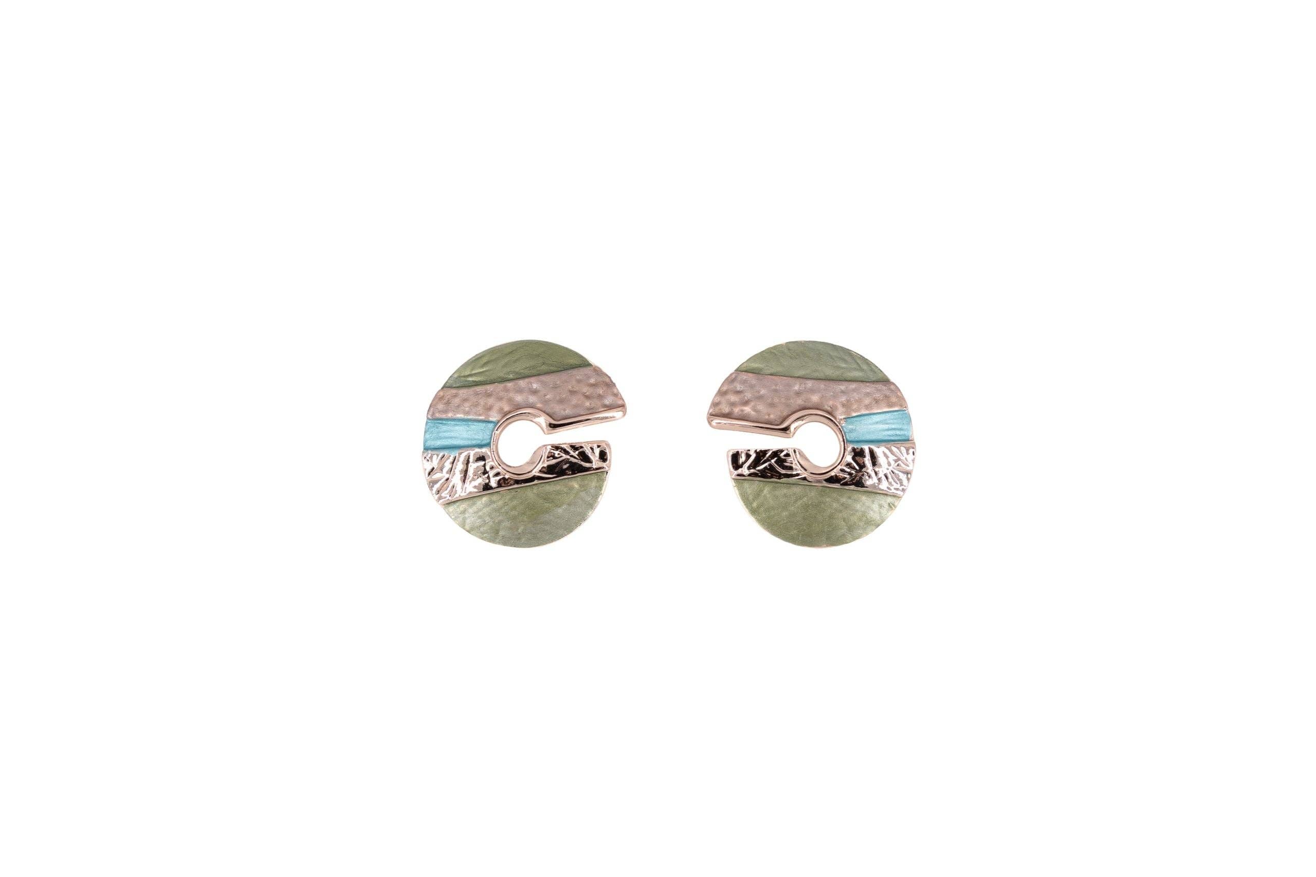 KLK - Wholesale Stud/Post Earrings - Striped snail earrings0