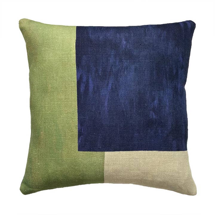 Cojín Arlo Abstract de lino azul para venta al por mayor de ONE NINE EIGHT FIVE
