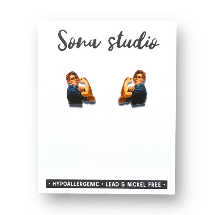 Brincos Girl Power por atacado de Sona Studio