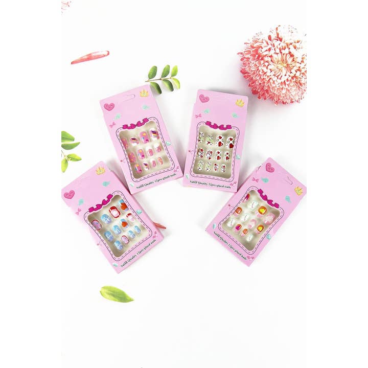 ASSORTED VARIETY 12 NTURAL AND NICE PRE GLUED NAILS for wholesale on Faire5