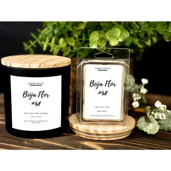 Beija Flor (#68) 16 oz 100% Soy Candle for wholesale by Ember Water