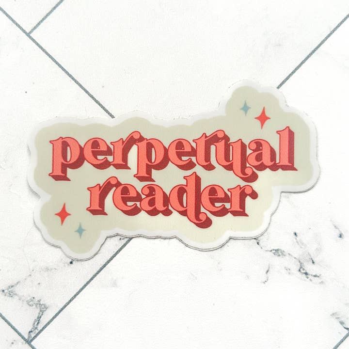 Autocollant Lecteur Perpétuel | Autocollant Rétro Littéraire & Livresque pour la vente par Novelly Yours