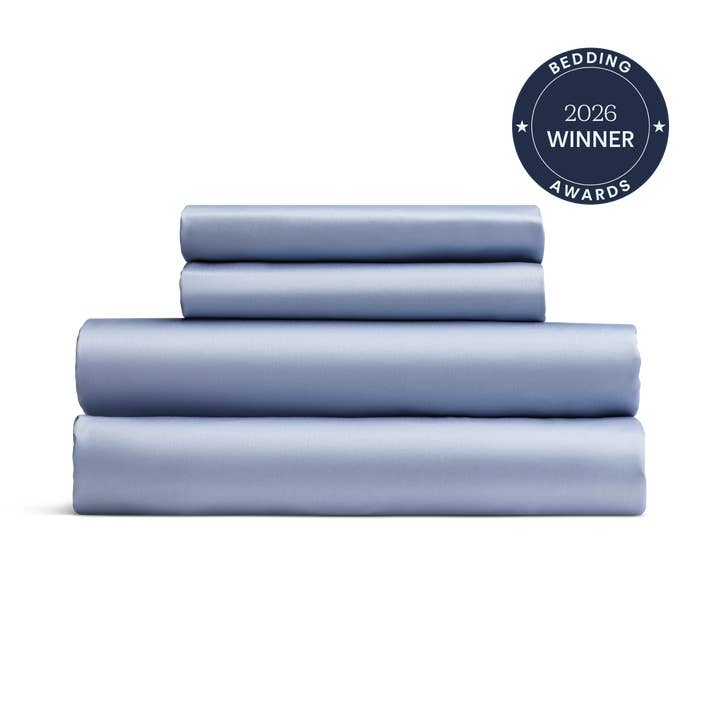 Sateen Sheet Set in Dream Blue for wholesale by BleuBully Bedding