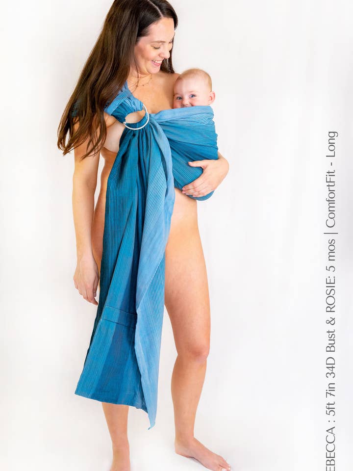 Estilingue de anel Comfortfit Ombré Teal por atacado de Maya Wrap