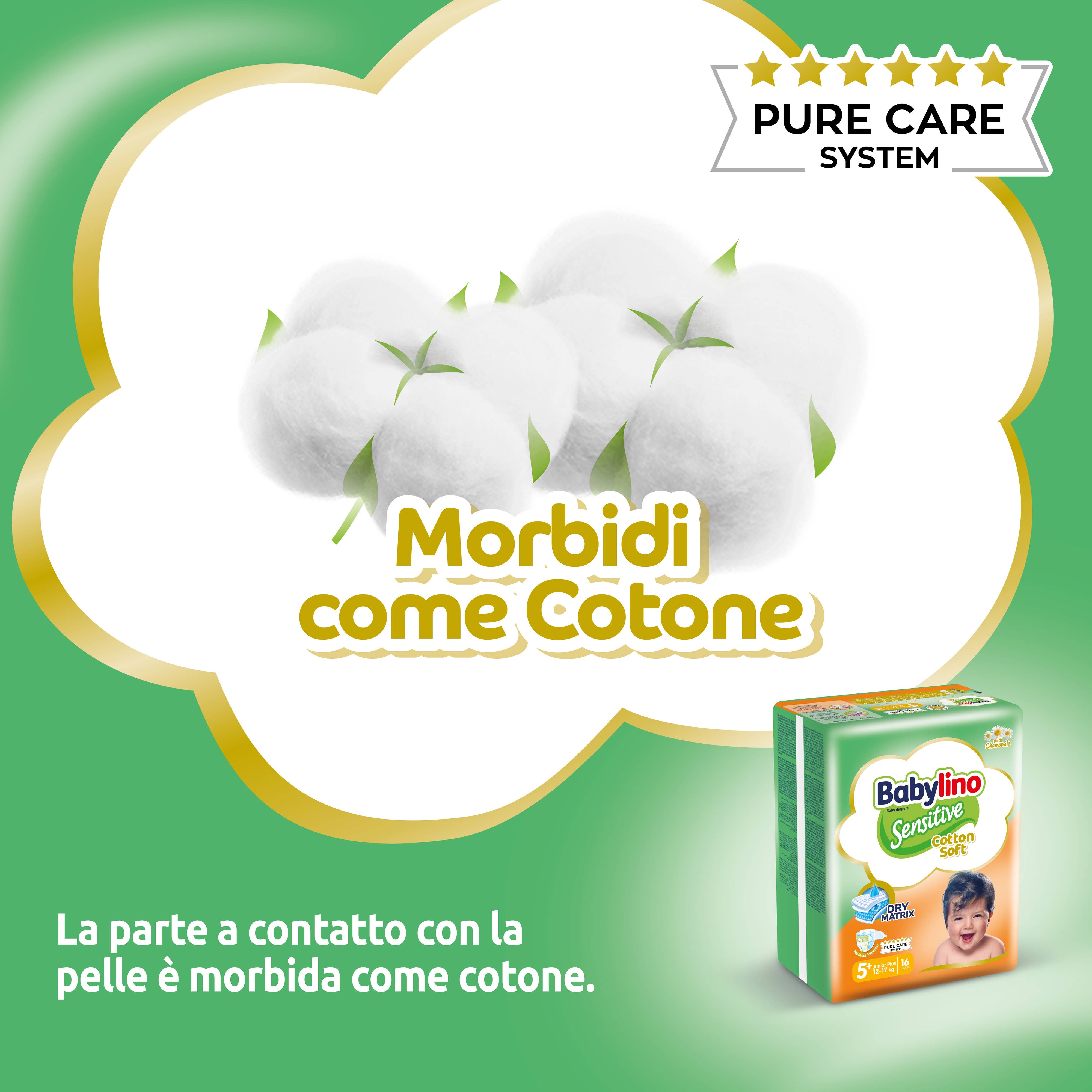 Babylino - Wholesale Diaper (Non-Cloth) - Baby - Babylino Sensitive Cotton Soft, Diapers Size 5+, 16 Units1