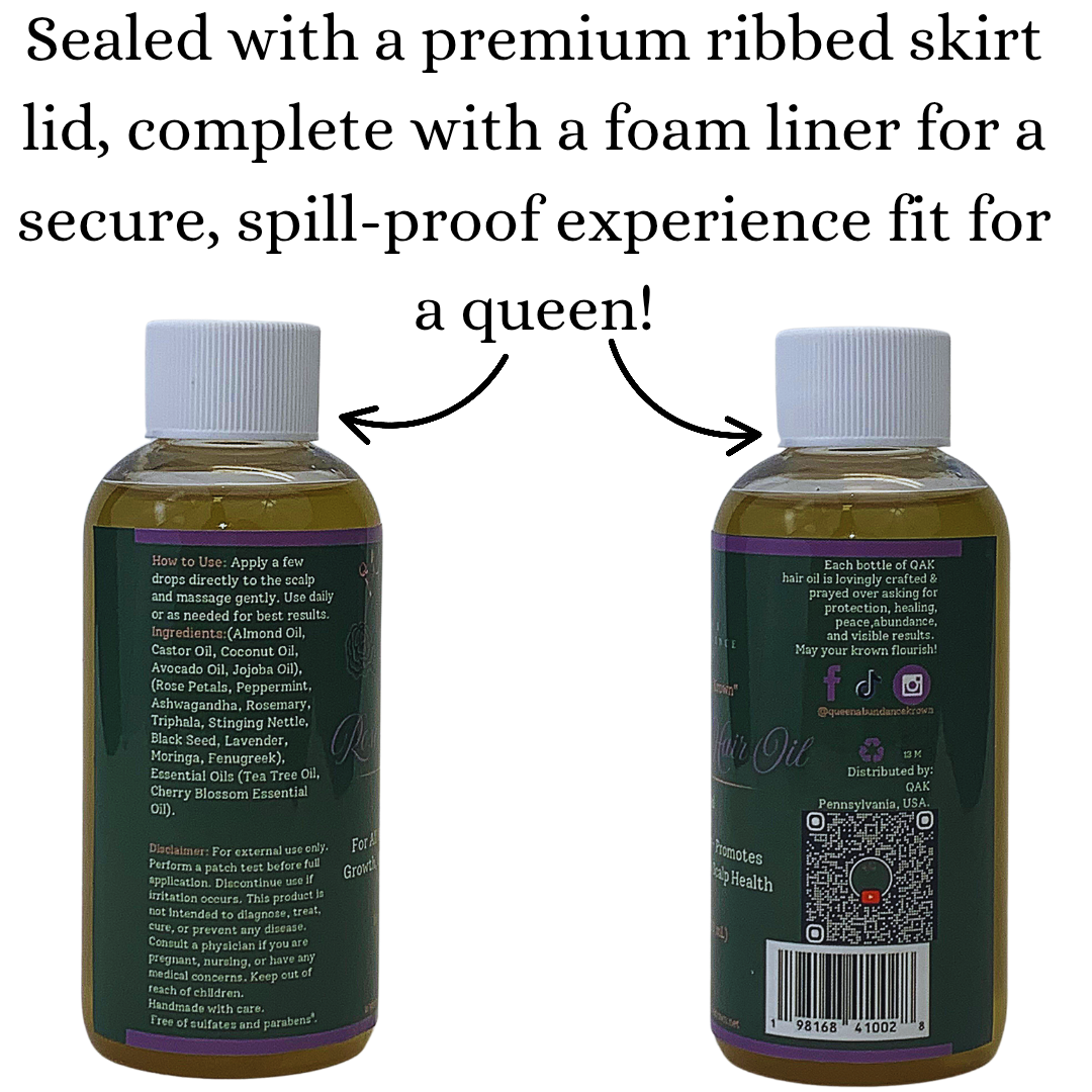 Queen's Abundance Krown - Wholesale Hair Oil - Nourishing Growth Rosemary Hair Oil | Strengthen, Hydrate & Promote Healthy Hair 4oz8