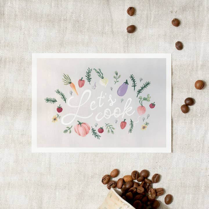 Postcard - Let's cook | Blossoms for wholesale by Leo La Douce GmbH