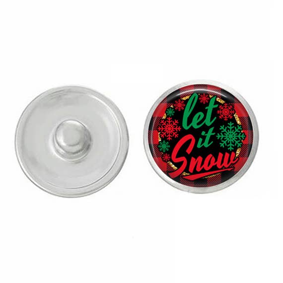 Christmas - Winter Holiday - Buffalo Plaid - Let It Snow for wholesale by Say It in A Snap Jewelry