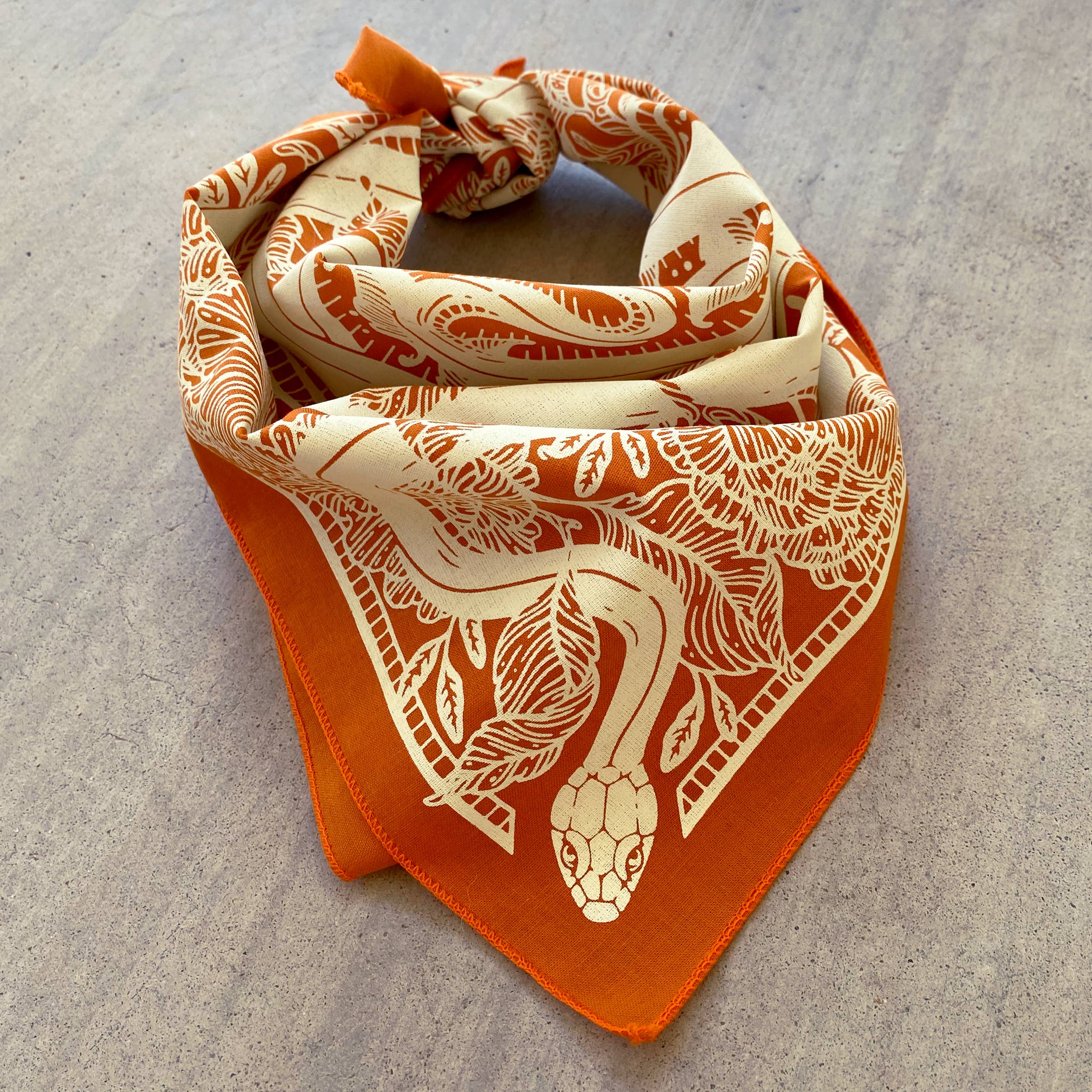 Kate O'Hara - Wholesale Bandana - Women's - Marigold Floral Snake Bandana4