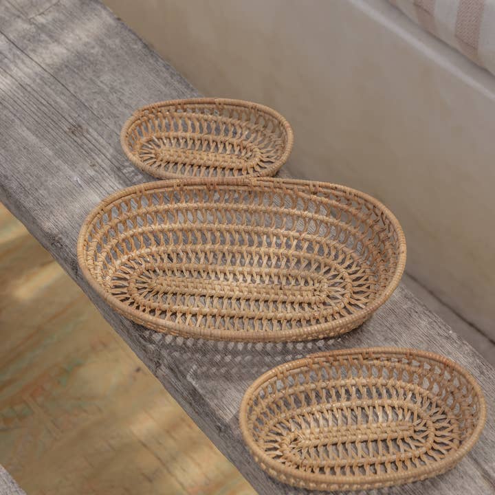 Village Thrive - Vendita all'ingrosso Cestini - Set cesto ovale in rattan6