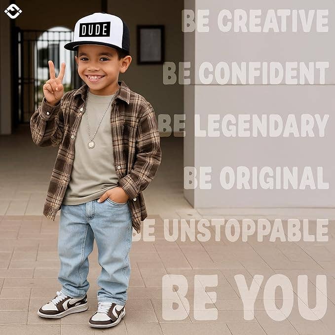 Funky Junque - Vente Casquette de camionneur – unisexe - Casquette de camionneur à bord plat - Dude - Noir/blanc6