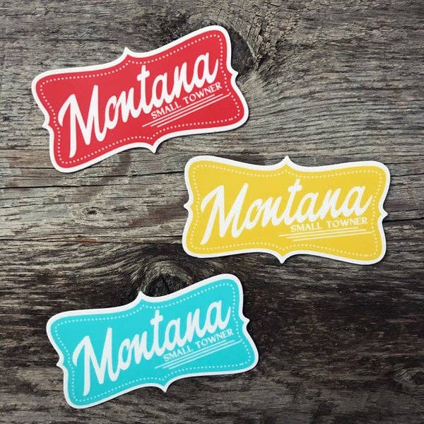MONTANA SMALL TOWNER STICKERS for wholesale by Back Road Designs