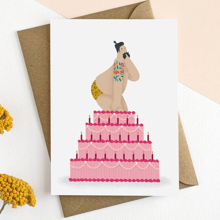 Elsa Rose Frere – wholesale Birthday card – Illustrated Sexy Birthday Card0