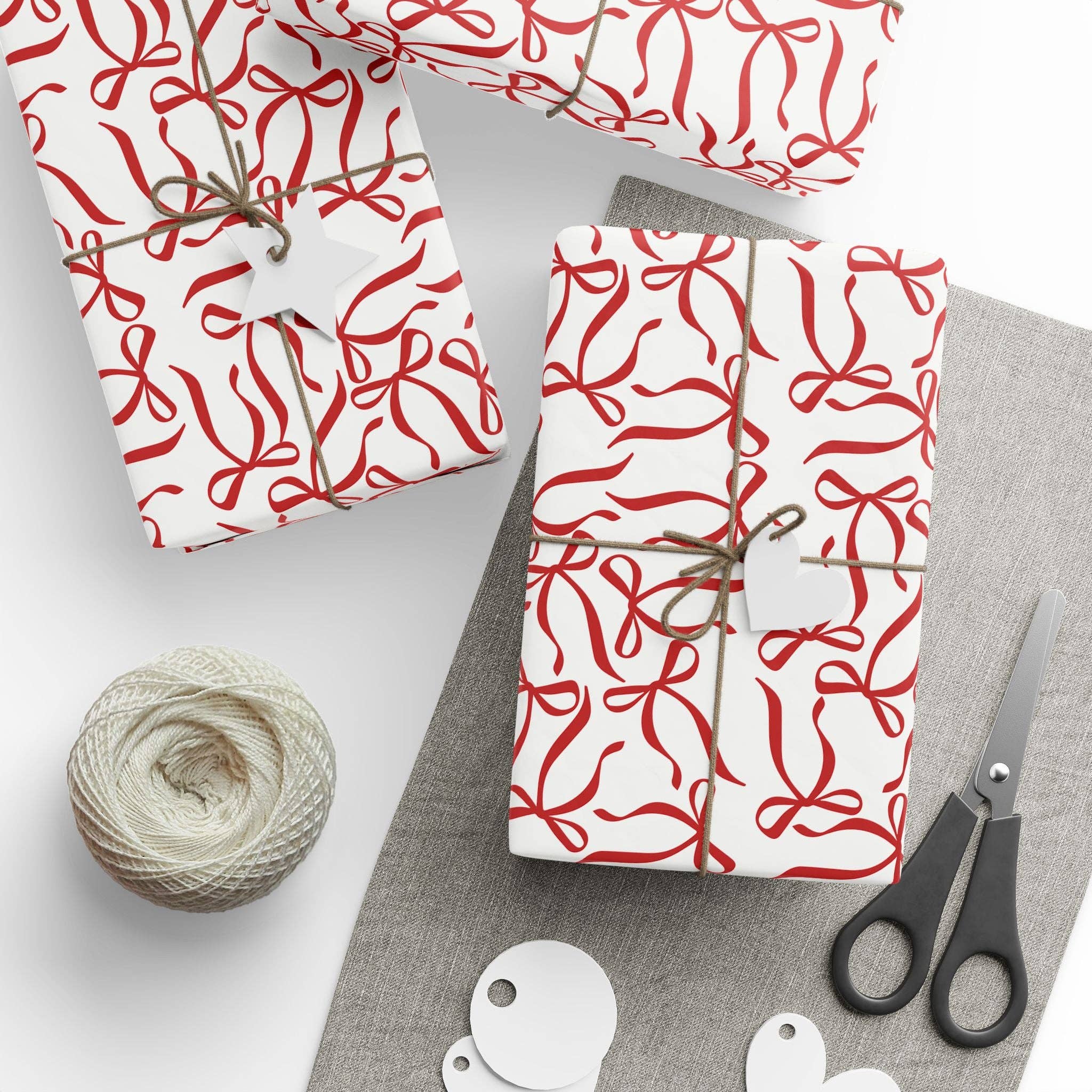Lokipawz - Wholesale Flat Wrap - Festive Bow Gift Wrapping Paper3