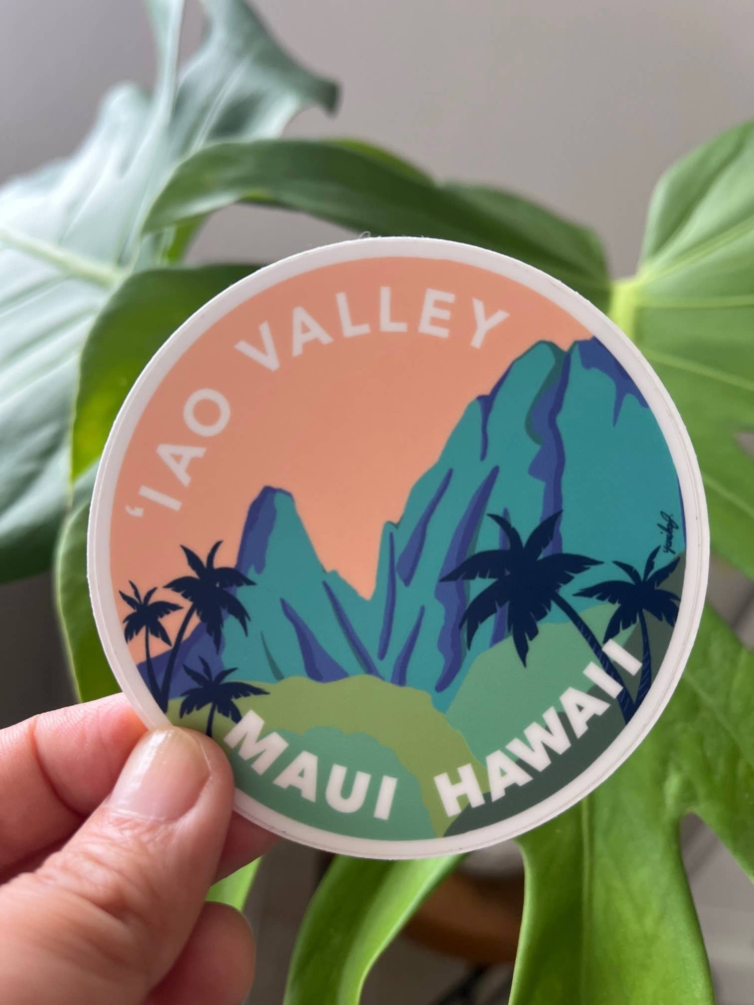 Maui I'ao Valley klistermärke - Hawaii Island Series för wholesale av Island Stickers & More / Yuriko J. Design