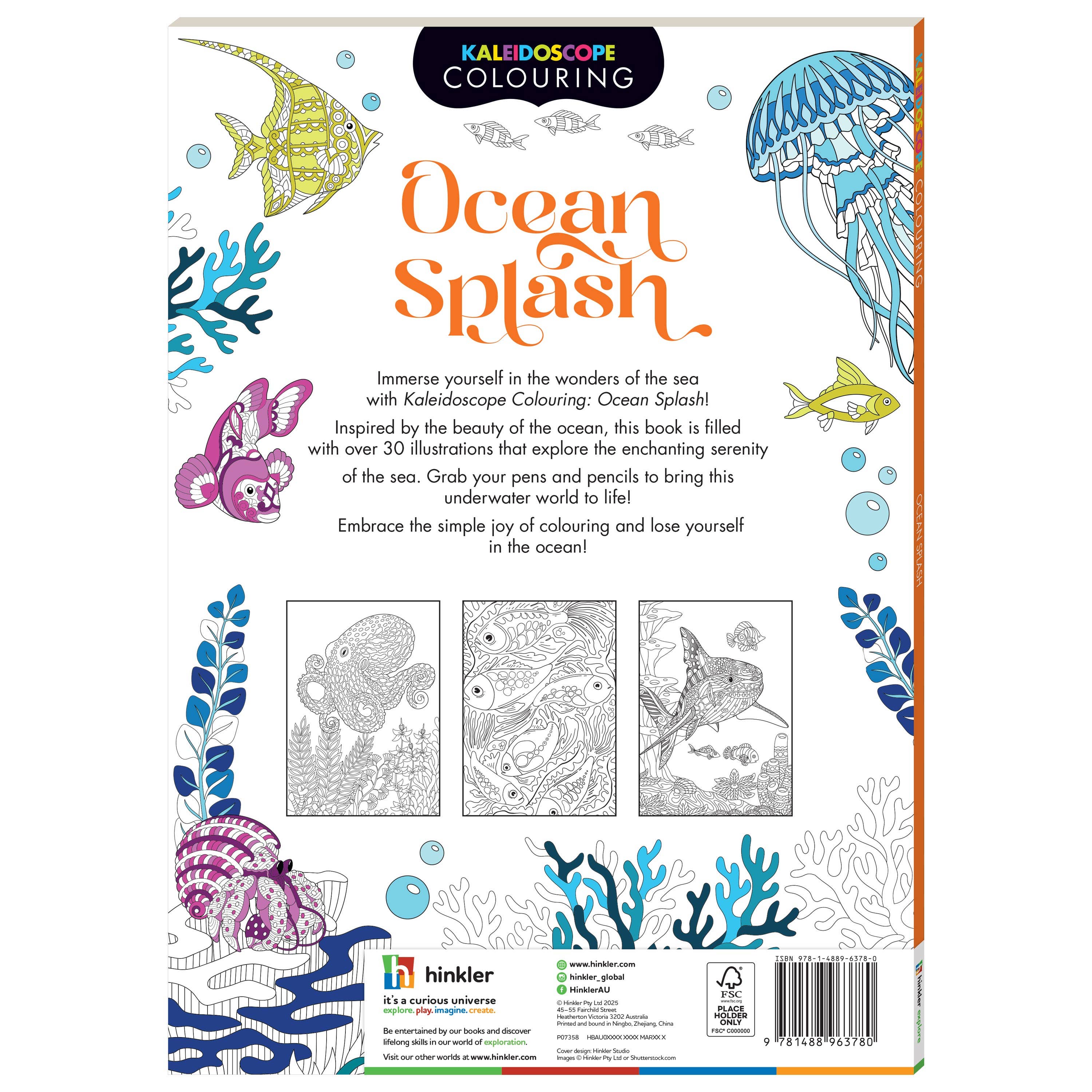 Hinkler Australia - Wholesale Colouring and activity book – adult - Kaleidoscope Colouring Ocean Splash4