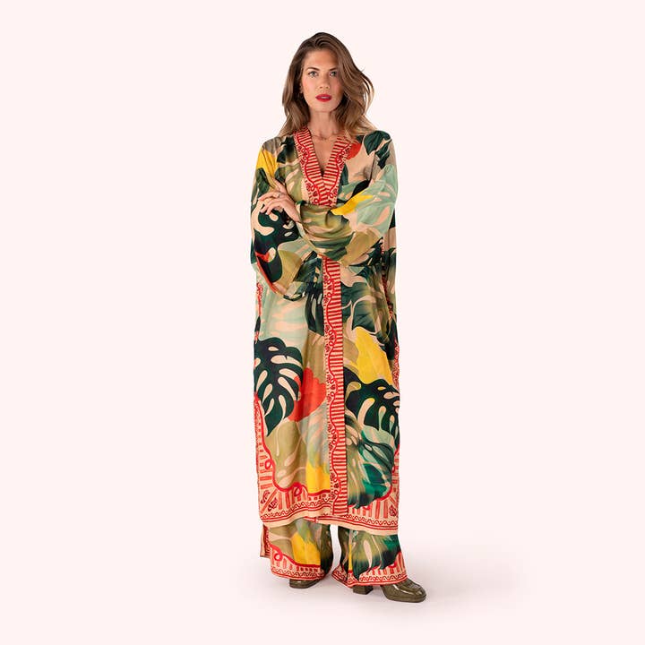 *SS26* Robe Kimono - Feuilles Exotiques pour la vente par Powder Design - Europe