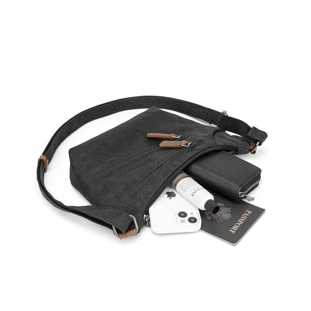 Davan - Wholesale Shoulder Bag - Women's - Small Waxed Canvas Shoulder Bag SSB 620W (Green)4