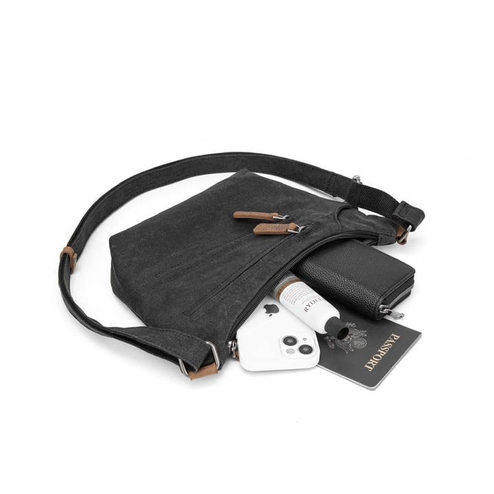 Davan - Wholesale Shoulder Bag - Women's - Small Waxed Canvas Shoulder Bag SSB 620W (Green)4