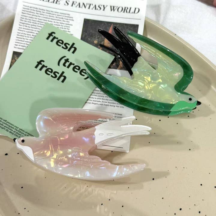 SoapElenGlen - Wholesale Hair Clip - Women's - Iridescent Swallow - Shaped Bird Hair Claw Clips 4
