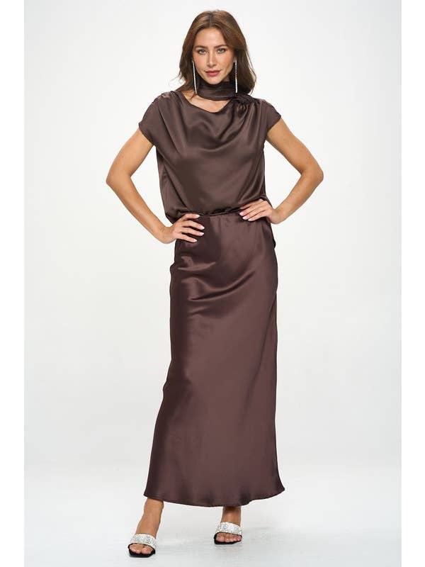 Renee C. - Wholesale Skirt - Women's - Made in USA Silky Satin Maxi Skirt4