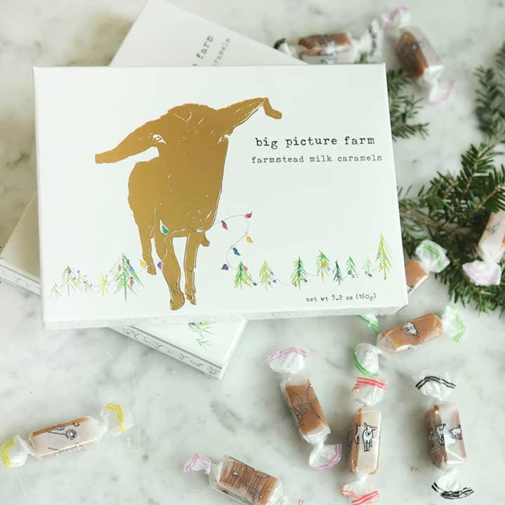 Big Picture Farm - Wholesale Caramel - Golden Holiday Goat Milk Caramel Gift Box (Christmas)1