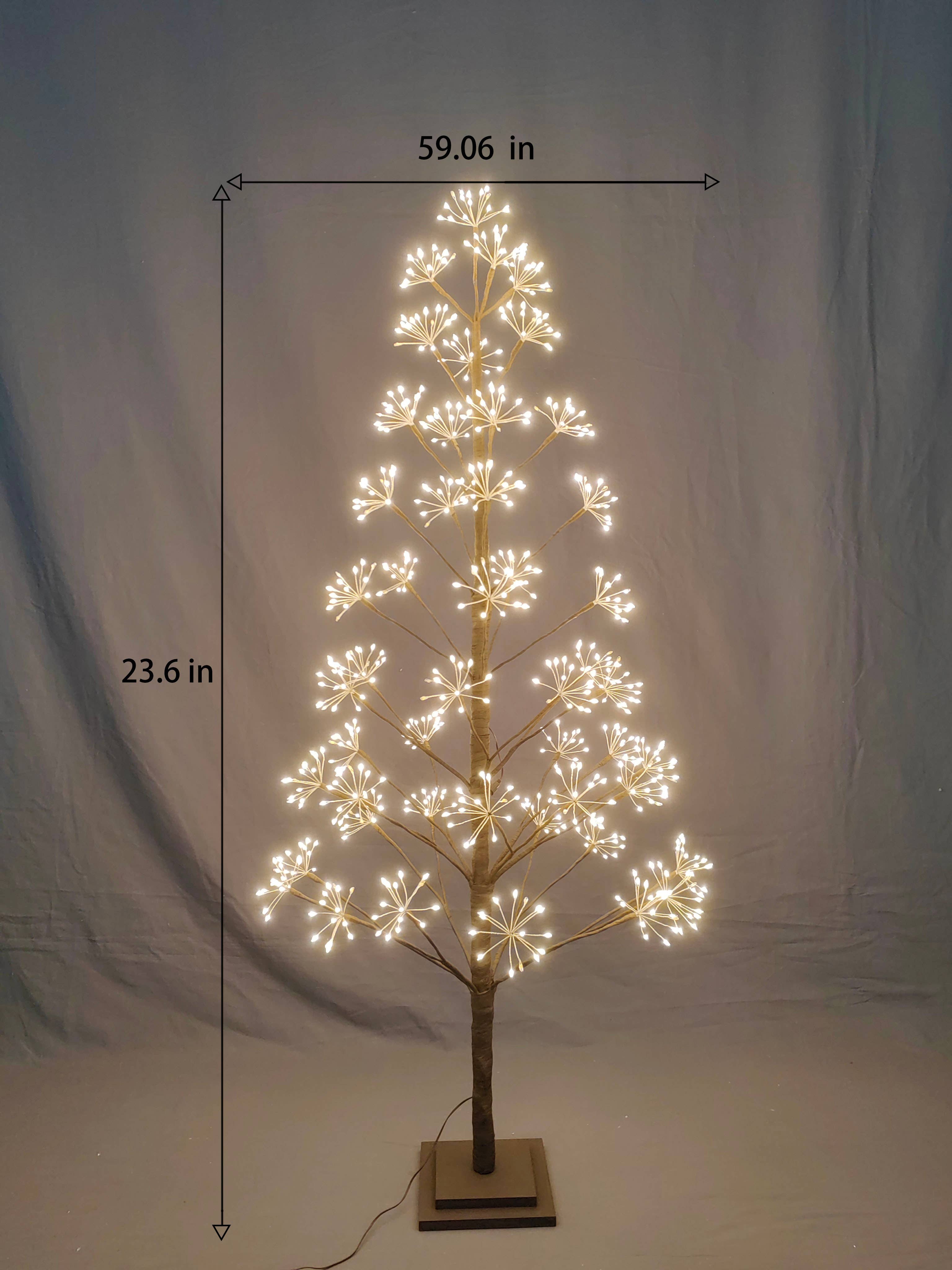 Hi-Line Gift Ltd. - Vendita all'ingrosso Decorazione natalizia - Albero a grappolo LED marrone da 1,5 m con 720 LED bianchi caldi5