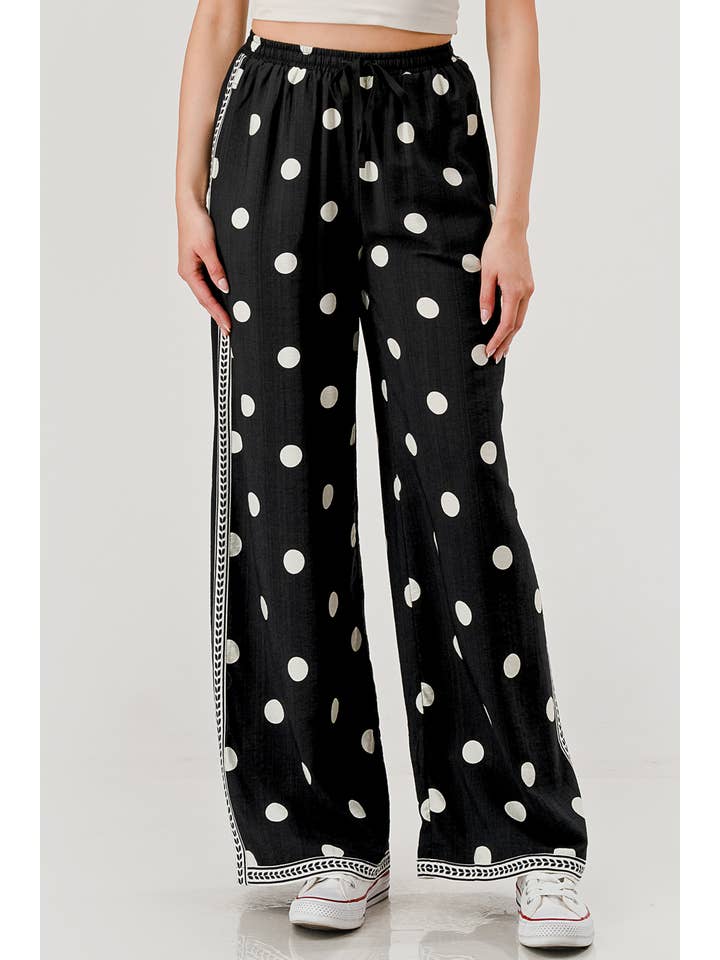 REDFINCH APPAREL INC - Wholesale Pants - Women's - Womens Drawstring Boho Wide Leg Pants