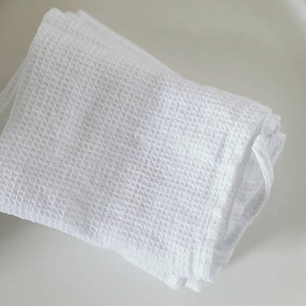 LinenMe - Vente Gant de toilette - Gants de toilette en lin Optical White Waffle7