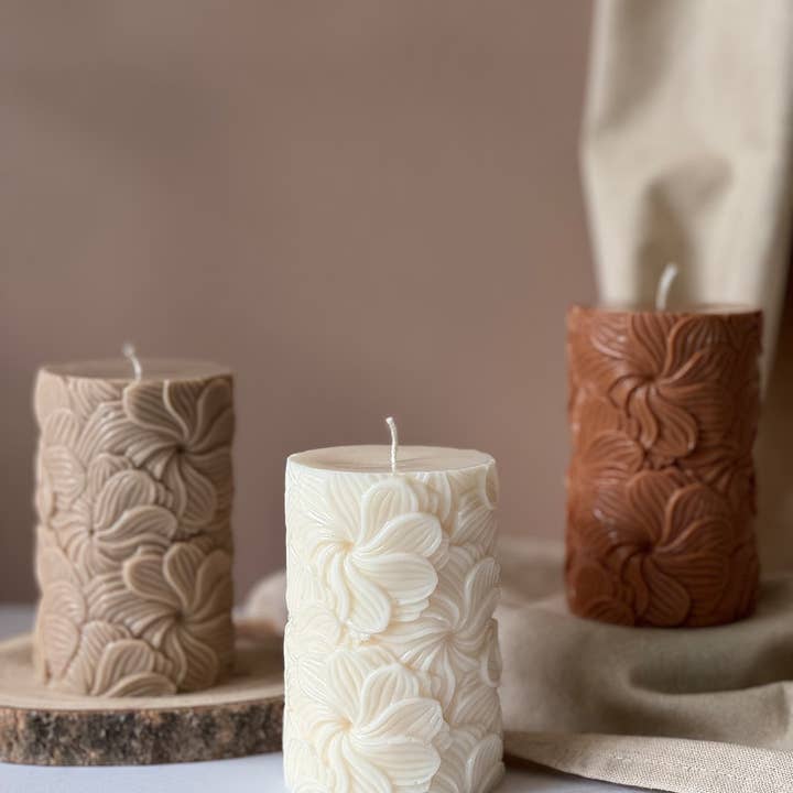 Maison Bohiti - Wholesale Pillar candle - Thick pillar Candle |Flower pillar candle |Soy Wax1