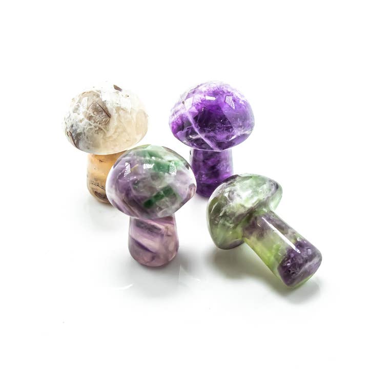 Quasar Gems USA - Wholesale Spiritual Stone/Crystal - Assorted Gemstone Mushrooms Mini14