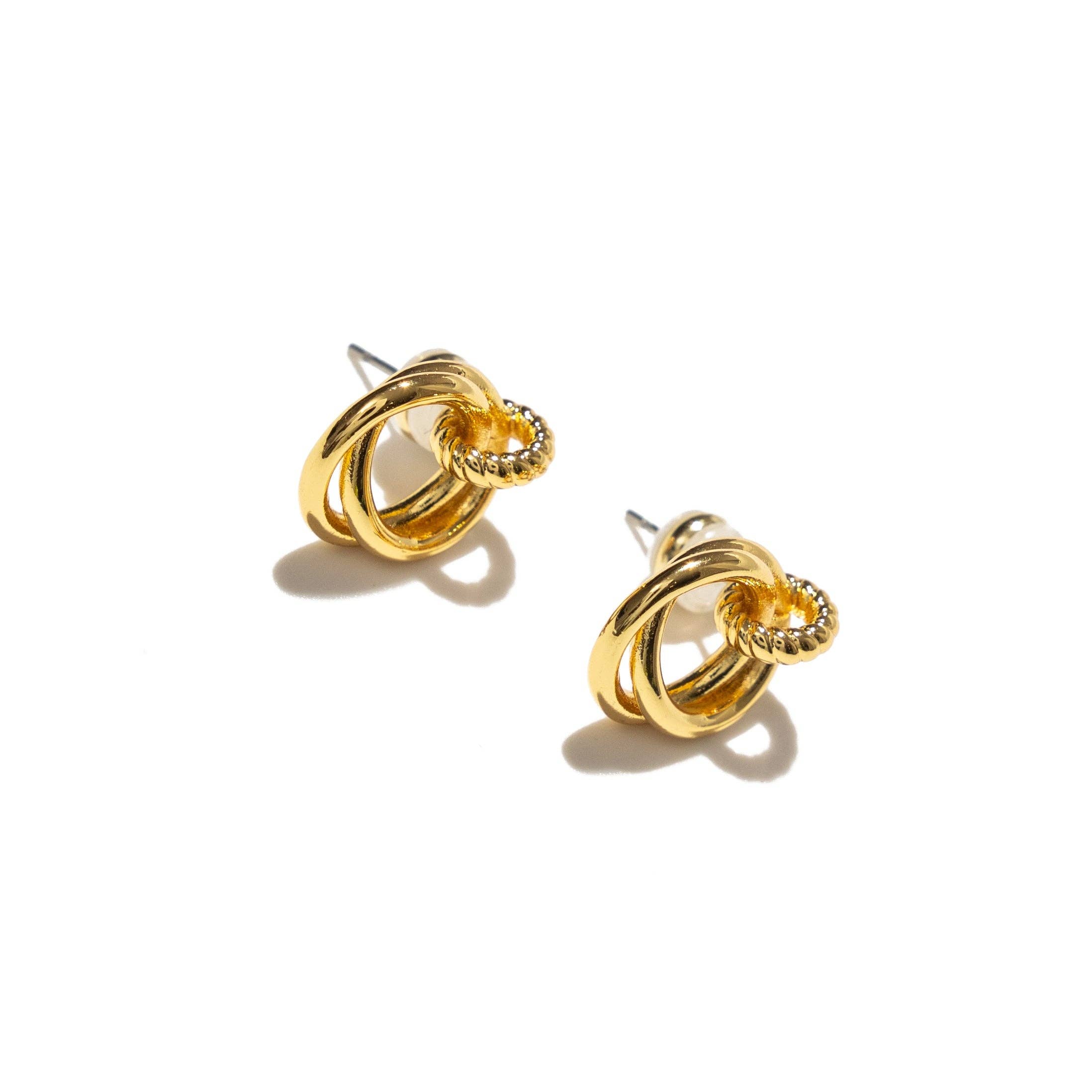 Brenda Grands Jewelry - Wholesale Stud/Post Earrings - 18k Gold Looped Duo Studs2