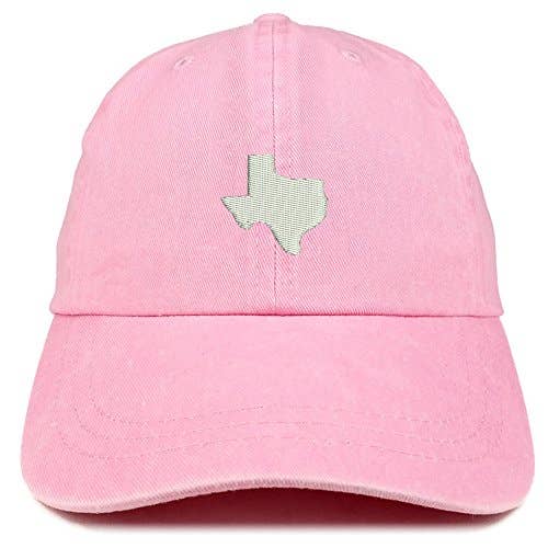Trendy Apparel Shop - Wholesale Baseball Cap - Unisex - Texas State Map Embroidered Washed Cotton Adjustable Cap20