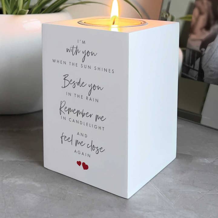 Portavelas de té de madera Memorial para venta al por mayor de The Lovely Gift Group