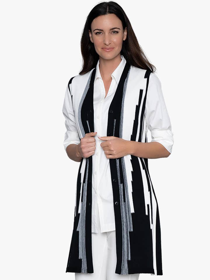 Women's Knitted Color-Blocked A-List Vest for wholesale by Stella Carakasi