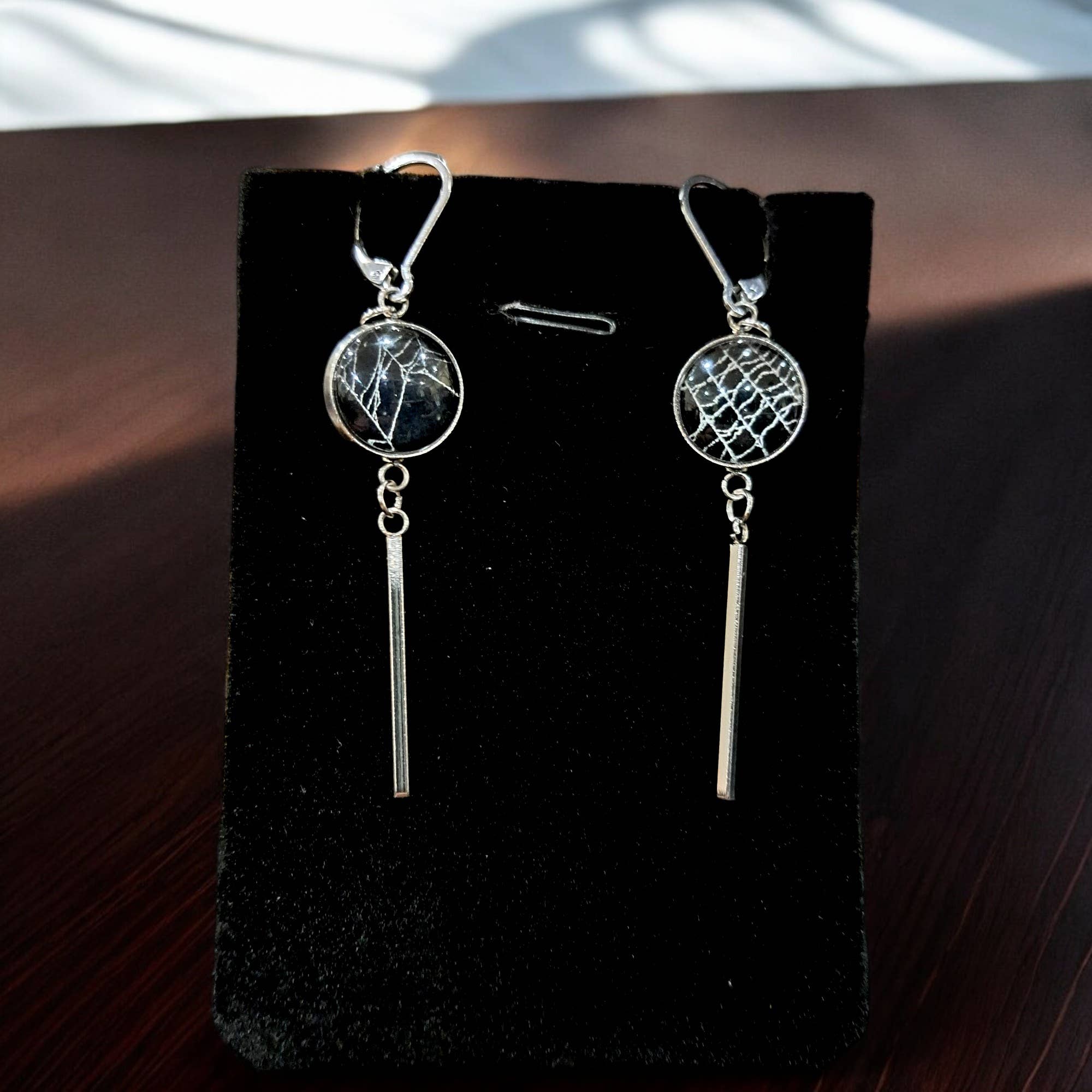 Hell Kitten RVA - Wholesale Dangle Earrings - Real Spiderweb Vertical Bar Dangles4