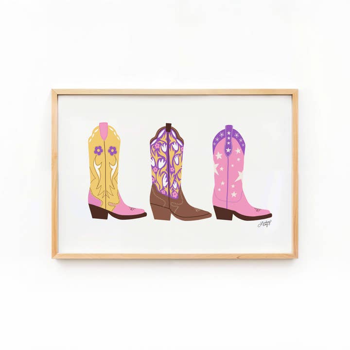 Lindsey Kay Collective - Wholesale Art Print - Cowgirl Boots Illustration - Art Print7