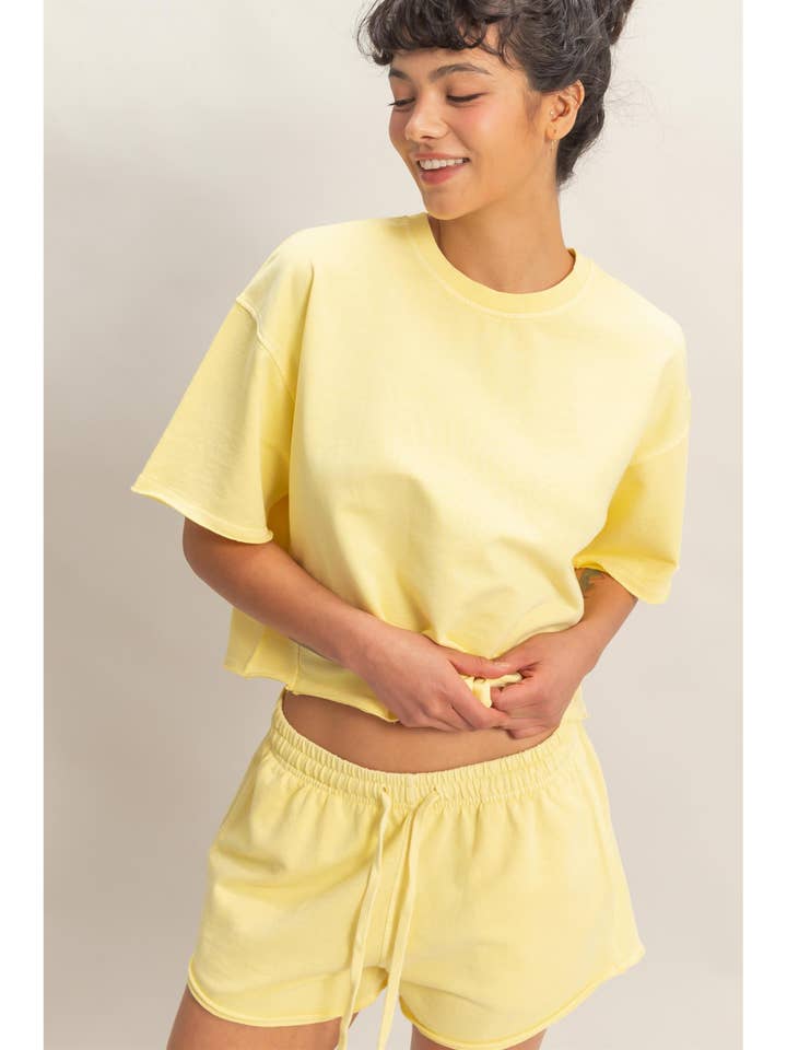 Short Sleeve Crew Neck Top And Shorts Set for wholesale by HYFVE