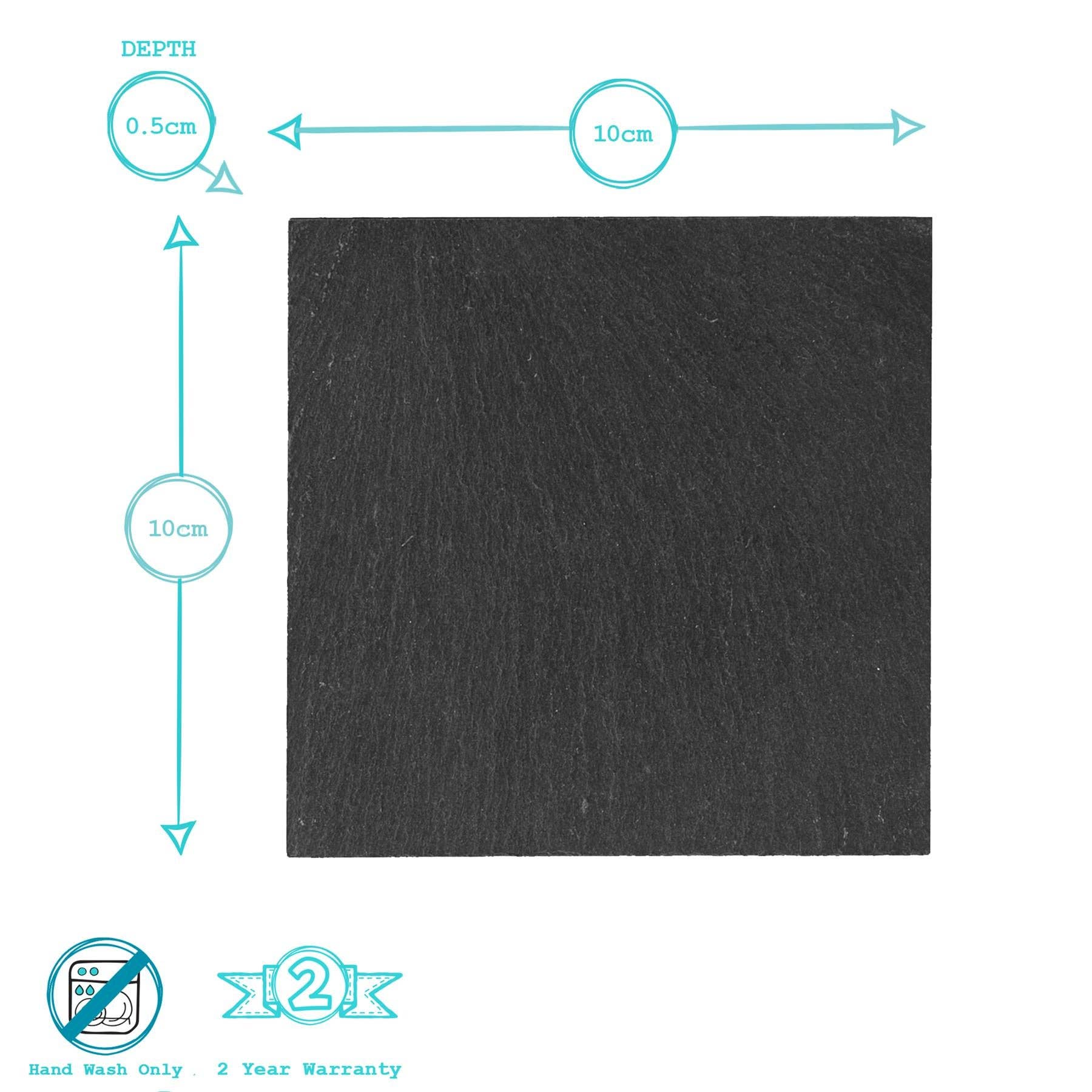 Rinkit Ltd – wholesale Coasters – Argon Tableware Linea Square Slate Coaster - 10cm4