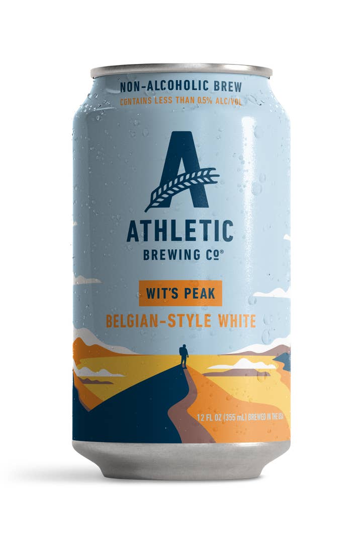 Athletic Brewing Company - Wholesale Non-Alcoholic Spirits/Wine/Beer - Wit's Peak Witbier (Non-Alcoholic) 24-Can Case of 4x6-Packs