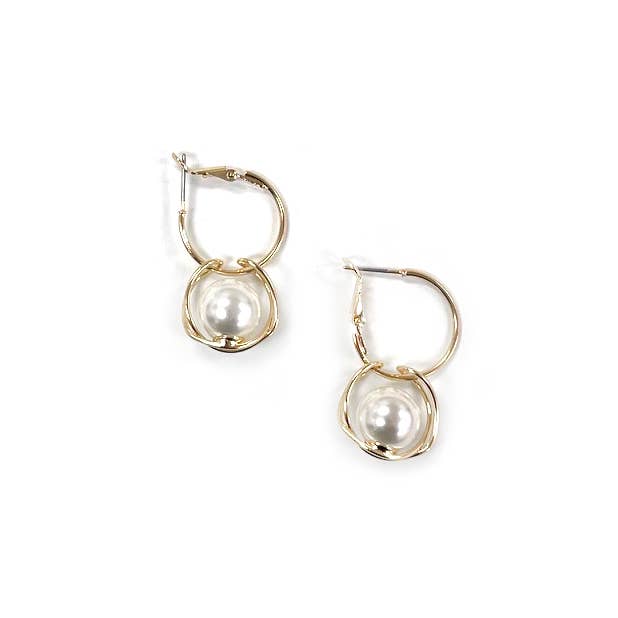 StarryNYC - Wholesale Hoop Earrings - Pearl Ball Beads Wired Dangle Ring Clip Hoop Earrings2