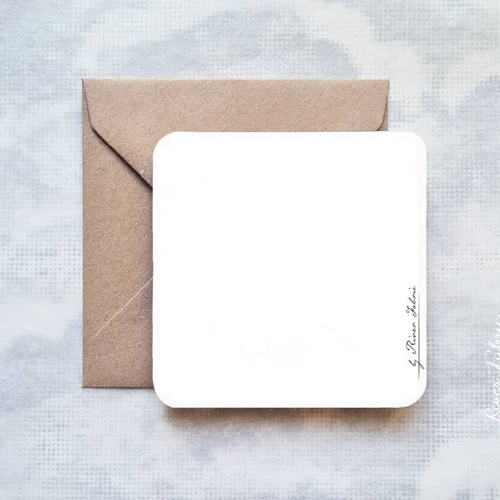 River Fabric - Wholesale Birthday Card - Blue “Birthday” card - 10 x 10 cm and approx. recycled1