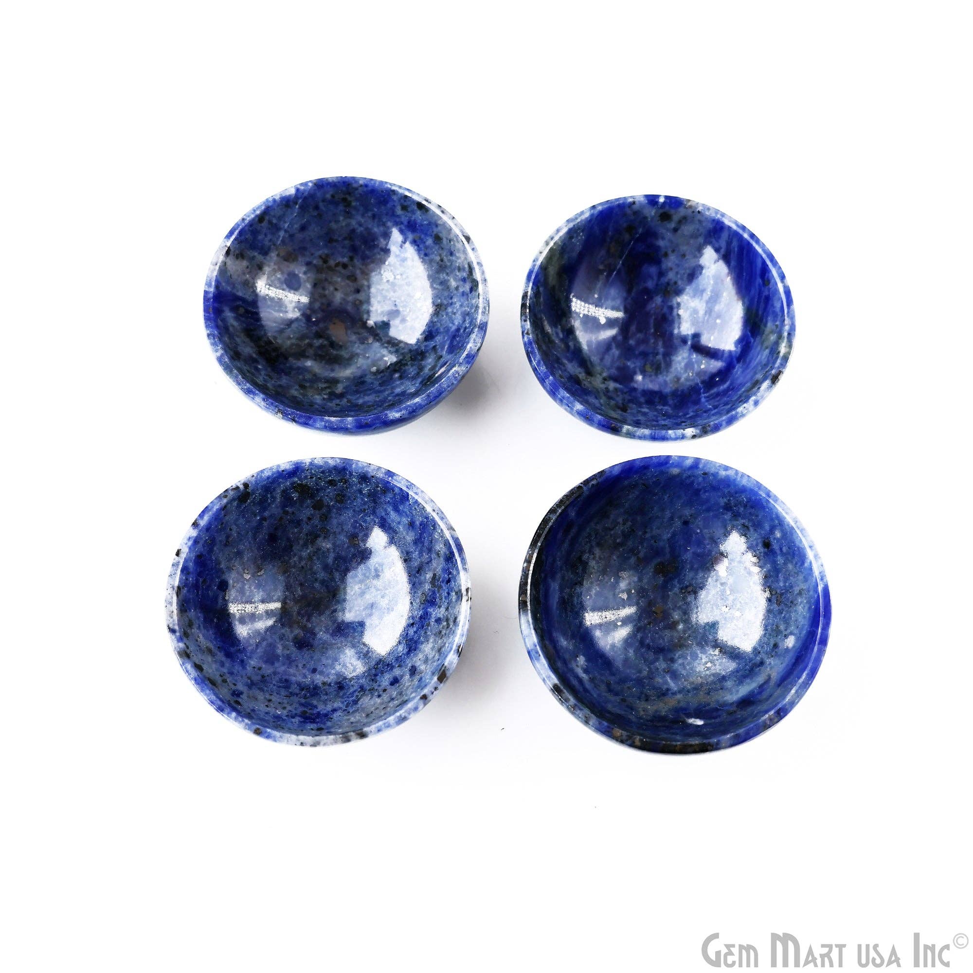 GemMartUSA – wholesale Decorative plate/dish/bowl – Natural Lapis Mini Carved Gemstone Bowl Cup 2 inch5