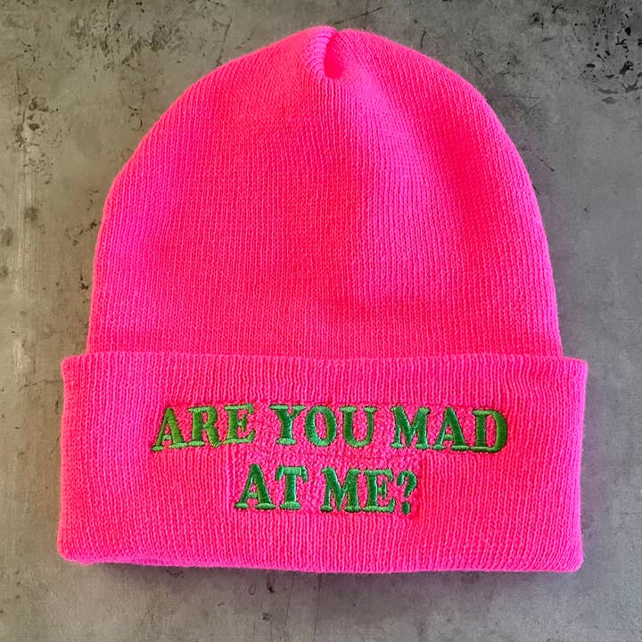 The Silver Spider - Wholesale Beanie - Women's - Are you mad at me knit beanie hat Made in America foodie