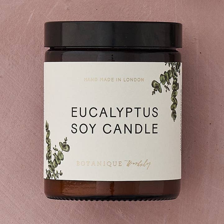 Hand-poured Eucalyptus scented Soy Candles for wholesale by Botanique Workshop